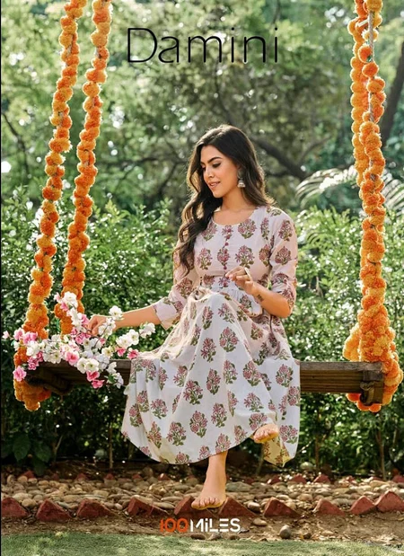 Damini By 100 miles Cotton Printed Fancy Long Kurti Orders In India
